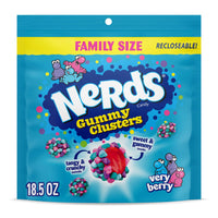 Thumbnail for NERDS Gummy Clusters, Candy, Very Berry, Crunchy and Gummy, 18.5 oz