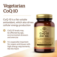 Thumbnail for Solgar Vegetarian CoQ-10 200 mg, 60 Vegetable Capsules - Heart Healthy, Protective Antioxidant - Coenzyme Q10 (CoQ-10) Supplement - Vegan, Gluten Free, Dairy Free, Kosher - 60 Servings