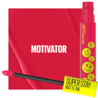 Thumbnail for Maybelline Super Stay Matte Ink Liquid Lip Color, Moodmakers Lipstick Collection, Long Lasting, Transfer Proof Lip Makeup, Motivator, Red, 1 Count