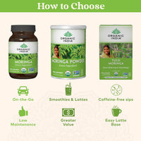 Thumbnail for ORGANIC INDIA Moringa Herbal Supplement - Green Superfood, Nutrient Dense, Pure Plant Protein, Vitamin A, E, K, Iron, Calcium, Fiber, Vegan, Gluten-Free, USDA Certified Organic - 90 Capsules