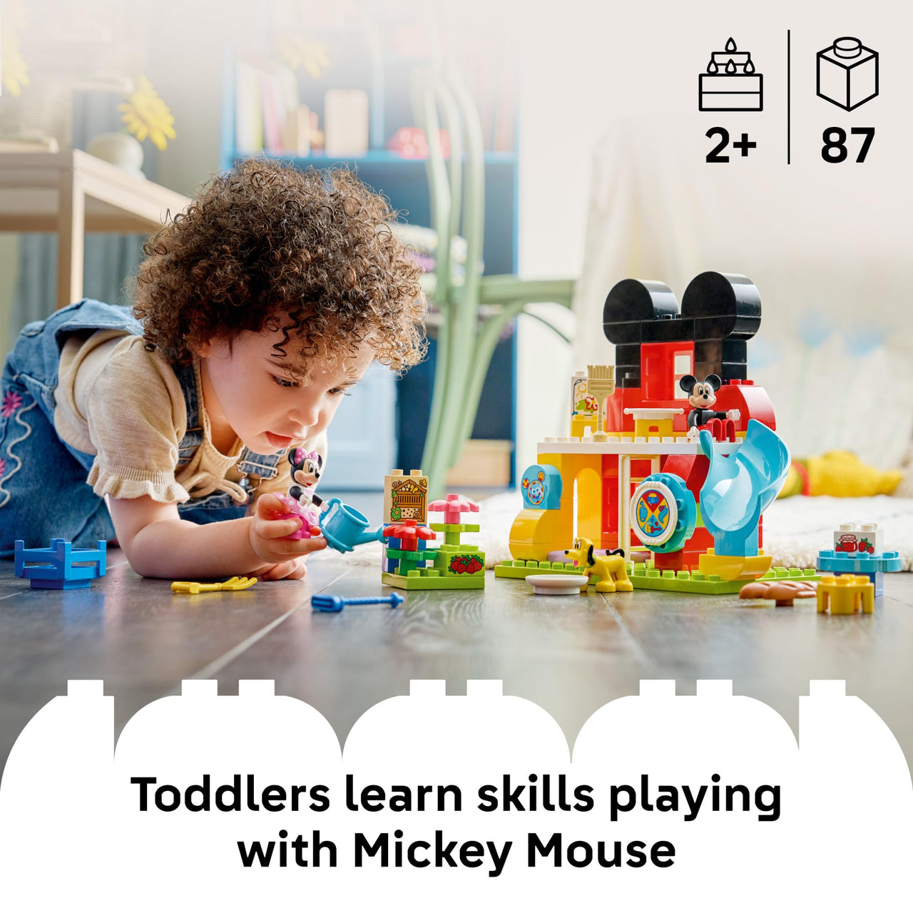 LEGO DUPLO Disney Mickey Mouse Clubhouse with Minnie & Pluto Building Toy - Fine Motor Skill Toy for Toddlers, Ages 2+ - Mickey Mouse Toy for Boys & Girls - Birthday Gift for Kids - 10465