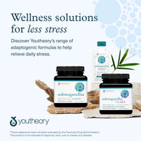 Thumbnail for Youtheory Ashwagandha - 1,000 mg - Stress Support Supplement - Cortisol Support Supplement - Gluten, Dairy & Soy Free - 60 Vegetarian Capsules