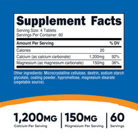 Thumbnail for Nutricost Calcium & Magnesium Carbonate 240 Tablets, 1200mg of Ca & 150mg of Mg per Serving, 60 Servings- Gluten Free, Non-GMO