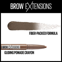 Thumbnail for Maybelline Brow Extensions Fiber Pomade Crayon Eyebrow Makeup, Medium Brown, 1 Count