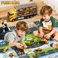 Thumbnail for XINNOVEL Carrier Truck Toddlers Toys for 3 4 5 6 7 Years Old Boys, Toy Truck Transport Car & Die-Cast Car and Play Mat, Construction Toys Birthday Gifts for Kids 3 4 5 6 7 8+ Years Old Boys Girls