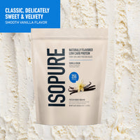 Thumbnail for Isopure Low Carb 100% Pure Whey Isolate Protein Powder, Lactose Free, Gluten Free, With Vitamins, Vanilla Bean, 25g Protein Per Serving, 1 Lb, 14 Servings (Packaging May Vary)