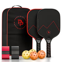 Thumbnail for Precision Pro Premium Carbon Fiber Pickleball Paddle- 14mm Pickleball Paddles Set of 2 w/Unique Design Handles & Indoor Outdoor Pickleball Balls - Comfortable Pickleball Paddle Grip, USA Approved
