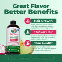 Thumbnail for MARYRUTH'S Liquid Multivitamin + Hair Growth | Biotin 10000mcg | Lustriva Hair Growth Supplement | Clinically Tested in Women for Thicker Hair & Facial Wrinkle | Skin Care | Ages 18+ | 15.22 Fl Oz