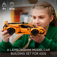 Thumbnail for LEGO Technic Lamborghini Huracán Tecnica Orange Toy Cars - Building Toys for Kids, Boys & Girls, Ages 9+ - Lamborghini Toy Car W/ V10 Engine & Steering - Gift Ideas for Birthdays - 42196