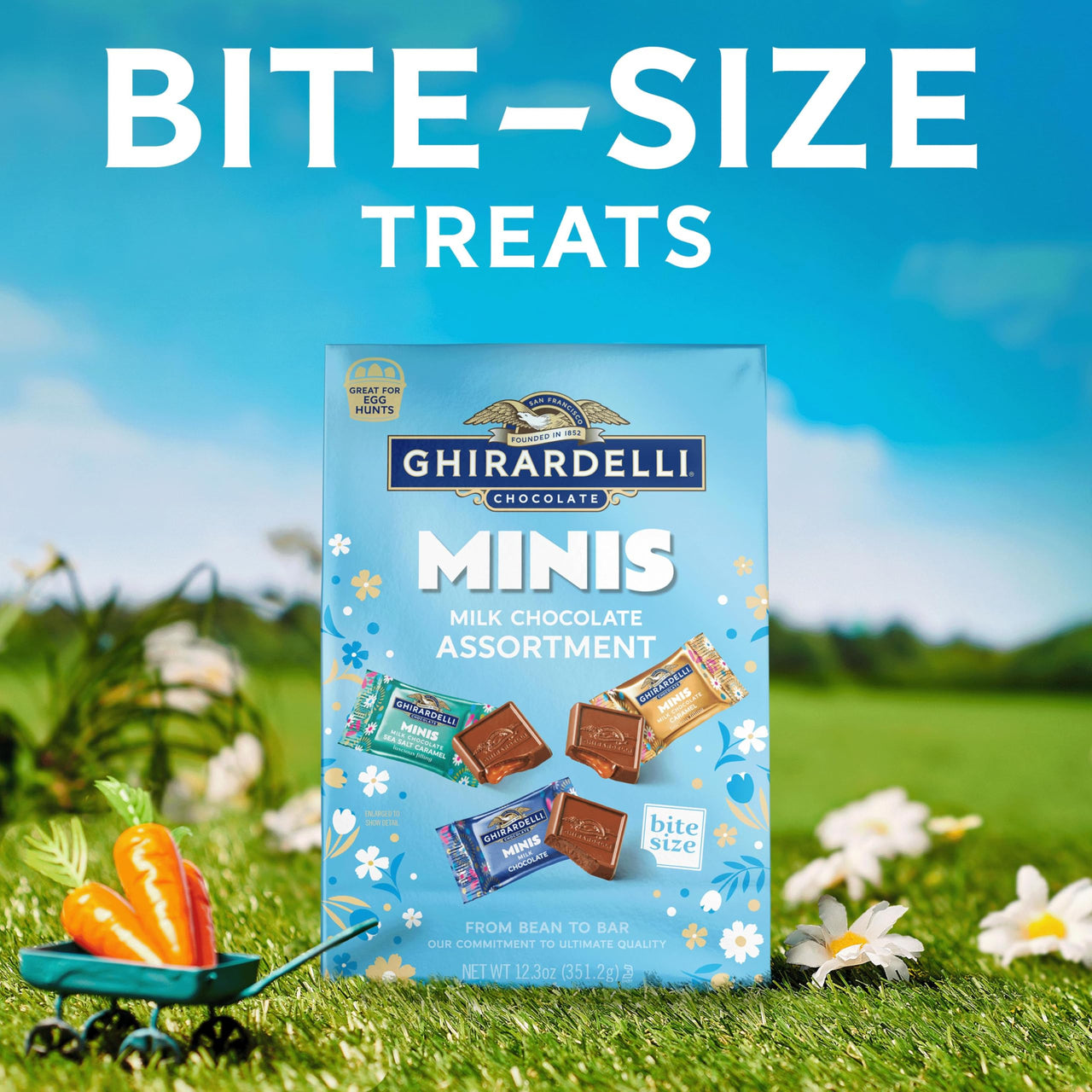 Ghirardelli Minis Milk Chocolate Assortment Bag, 16.1 oz (Milk Chocolate +Caramel, Sea Salt Caramel,)