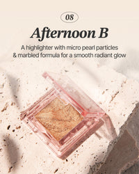 Thumbnail for Glint Marble Highlighter (Afternoon Bronze, 0.08oz) - Korean Makeup. Inspired Baked for Smooth, Radiant Glow, Long-Lasting Wear. Enriched with Micro Pearl Particles