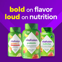 Thumbnail for vitafusion Probiotic Gummy Supplements, Raspberry, Peach and Mango Flavors, Probiotic Nutritional Supplements With 5 Billion CFUs, 35 Day Supply, 70 Count