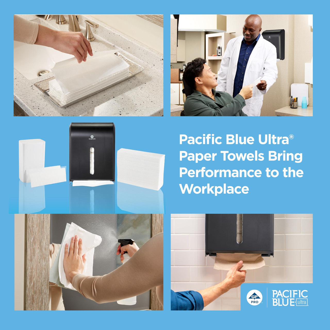 Pacific Blue Ultra Big Z-Fold Paper Towels by GP PRO (Georgia-Pacific), White, 20887, 220 Paper Towels Per Pack, 10 Packs Per Case (2200 Total), 10.20'' x 10.80