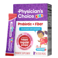 Thumbnail for Physician's Choice Kids Probiotic + Prebiotic Fiber Packets (Ages 1+) - Supports Regularity, Occasional Constipation & A Healthy Digestive System - No Allergens or Preservatives - Unflavored - 24 Pack