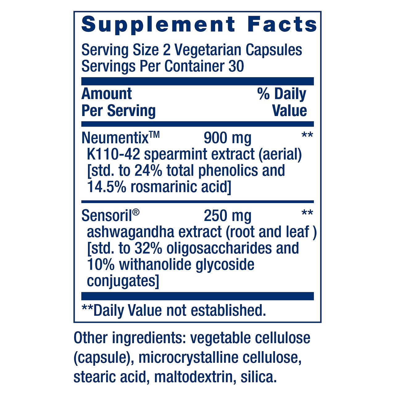 Life Extension Ashwagandha Plus Calm & Focus, ashwagandha Extract, Spearmint Extract, Focus, Attention, Relaxation, Advanced Formula, 60 Vegetarian Capsules