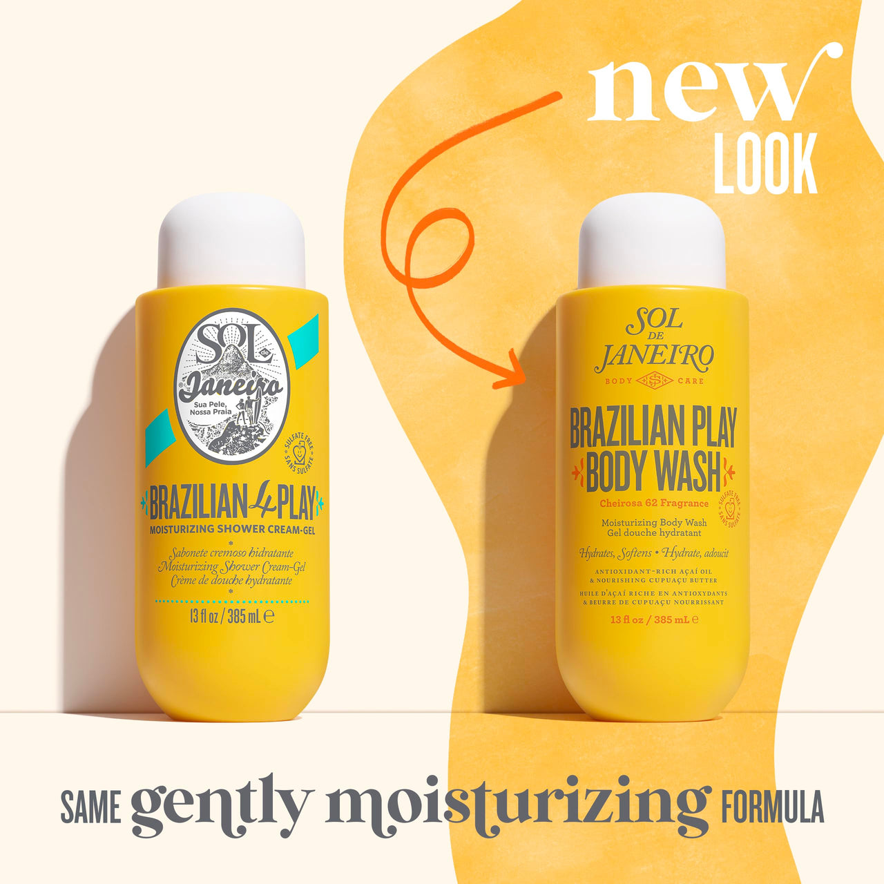 Sol de Janeiro Brazilian Play Moisturizing Shower Cream Gel Body Wash 1 L/33.8 fl oz.