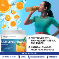 Thumbnail for Dr. Berg Zero Sugar Hydration Keto Electrolyte Powder - Enhanced w/ 1000 mg of Potassium & Real Pink Himalayan Salt (NOT Table Salt) - Orange Flavor Hydration Drink Mix Supplement - 50 Servings