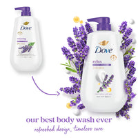Thumbnail for Dove Body Wash with Pump Relax Lavender Oil & Chamomile For 24hr Lotion-Soft Skin Moisturizing Skin Cleanser with No Sulfates No Parabens 30.6 Oz