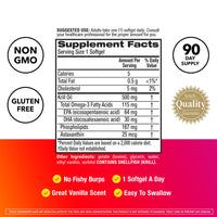 Thumbnail for MegaRed Antarctic Krill Oil 500mg Omega 3 Fatty Acid Supplement, Extra Strength EPA & DHA Krill Oil Softgels (90cnt Box), Astaxanthin, Heart Health Supplement with No Fish Oil Aftertaste