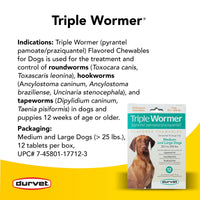Thumbnail for Durvet Triple Wormer for Medium and Large Dogs
