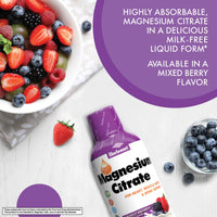 Thumbnail for Bluebonnet Nutrition Magnesium Citrate 420 mg - Calm Mind & Body* – Supports Heart, Muscle & Sleep* - Non-GMO, Vegan, Kosher, Gluten-Free, Soy-Free, Milk-Free - 16 FL OZ, Mixed Berry Flavor