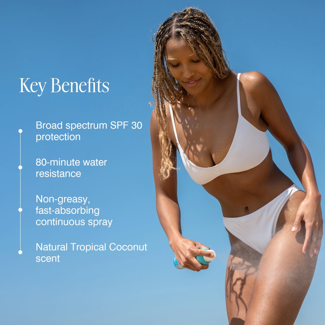 COOLA Organic Sunscreen SPF 30 Sunblock Spray, Dermatologist Tested Skin Care for Daily Protection, Vegan and Gluten Free, Tropical Coconut, 6 Fl Oz