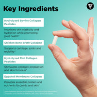 Thumbnail for Vital Vitamins Multi Collagen Capsules - Type I, II, III, V, X - Grass-Fed, Collagen Peptides Supplements, Non-GMO - for Men & Women - 150 Count
