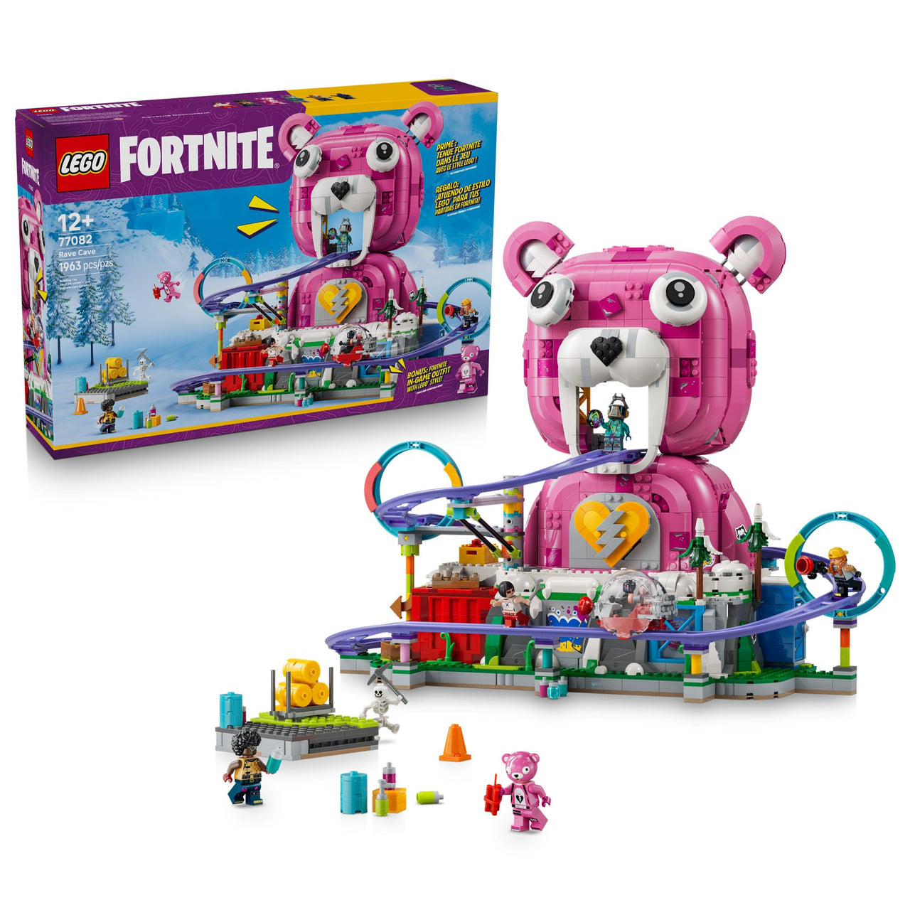 LEGO Fortnite Rave Cave - Building Toy for Boys & Girls, Ages 12+ - Fortnite Toy for Kids - Includes 6 Minifigures - Roller Coaster Set - Gift for Birthdays - 77082