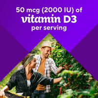 Thumbnail for vitafusion Vitamin D3 Gummies, Bone and Immune Support, Peach, Blackberry, Strawberry Flavored, 50 mcg D3 Gummy Vitamin Supplement, 75 Day Supply, 150 Count