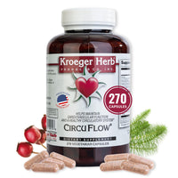 Thumbnail for Kroeger Herb, Circu Flow, Holistic Heart Supplement and Circulation Health with Hawthorn Berry, Daily Circulation Supplement for Vascular Support with Hawthorn, Non-GMO, 270 Capsules, Made in USA
