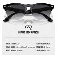 Thumbnail for Ray-Ban RB4487 STEVE Square Shape Sunglasses With Eyewear Kit Bundle - High Bridge Fit - Casual Wear Square Sunglasses