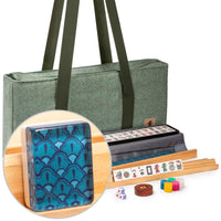 Thumbnail for Yellow Mountain Imports American Mahjong Set, “Atlantica” with Fabric Case, 4 Wooden Pusher Racks, Wind Indicator, Dice & Wright Patterson Count Scoring Coins