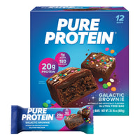 Thumbnail for Pure Protein Galactic Brownie Protein Bars – 20g Protein, 3g Sugar, 190 Calories (12 count) Low Sugar* High Protein Snack - Gluten Free - Perfect for a Healthy Snack