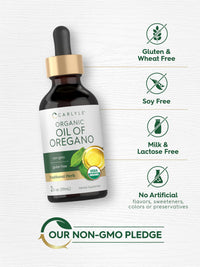 Thumbnail for Carlyle Organic Oil of Oregano Liquid Drops | 2 fl oz | Vegan Herbal Supplement | Non-GMO, Gluten Free