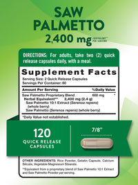 Thumbnail for Nature's Truth Saw Palmetto Extract | 120 Capsules | Non-GMO & Gluten Free Supplement