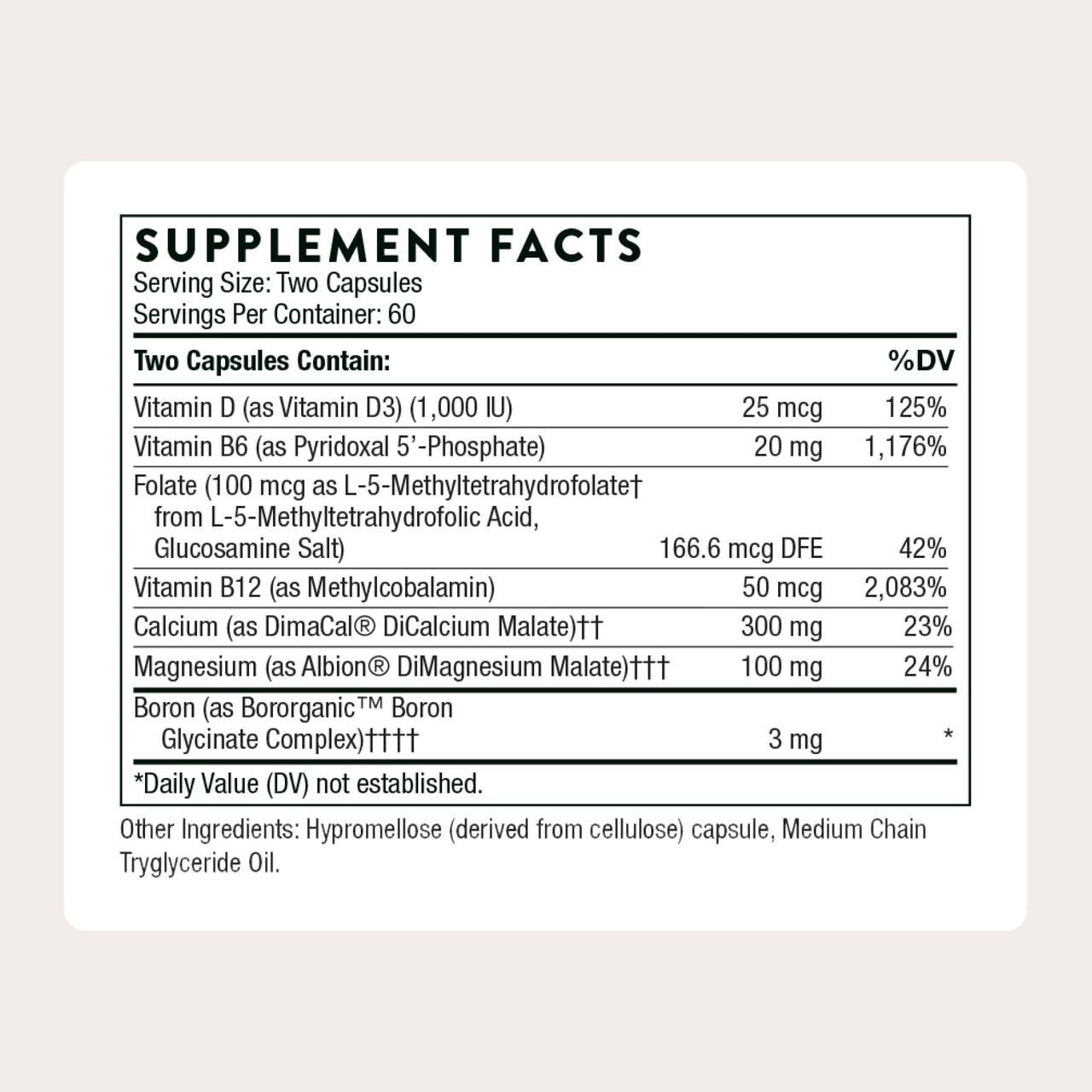 THORNE - Advanced Bone Support‡ - (Formerly Oscap) - Bone Health Supplement with Calcium and Vitamin D* - 120 Capsules