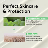 Thumbnail for IUNIK Centella Calming Moisture Daily Sunscreen SPF 50+ PA++++ Matte & No White Cast Centella Asiatica Dry Oily Sensitive Vegan Korean Skincare
