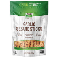 Thumbnail for NOW Foods, Garlic Sesame Sticks, Product of the USA, Certified Non-GMO, 9-Ounce (Packaging May Vary)