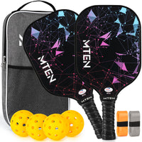 Thumbnail for MTEN Pickleball Paddles Set of 2, USAPA Approved Fiberglass Surface Pickleball Set with 2 Pickleball Rackets,4 Pickleball Balls,1 Portable Carry Bag, Pickle Racket Set for Men Women