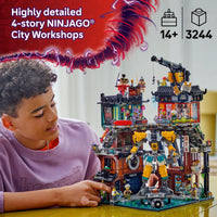 Thumbnail for LEGO NINJAGO City Workshops Building Toy - Ninja Set for Boys & Girls, Ages 14+ - Gift for Teens - Includes 10 Minifigures and a Mech - for Play and Display - 71837