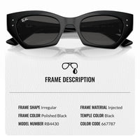 Thumbnail for Ray-Ban RB4430 Zena Bio-Based Sunglasses for Men and Women- Timeless Classic Sun Glasses with Modern Elegance - Premium UV Protection & Classic Lenses - Designer Men's and Women's Sunglasses