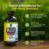 Thumbnail for Amazing Herbs Premium Liquid Black Seed Oil - Cold Pressed with Nigella & Sativa, Aids in Digestive Health, Omegas 3 6 & 9, Immune Support, Brain Function, Non GMO, for Men and Women - 8 Fl Oz