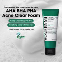 Thumbnail for SOME BY MI AHA BHA PHA 30 Days Miracle Acne Clear Foam – 3.38oz, 100ml – Korean Acne Face Wash for Smooth & Clear Skin – Salicylic Acid Cleanser for Exfoliation & Sebum Control – Korean Skin Care