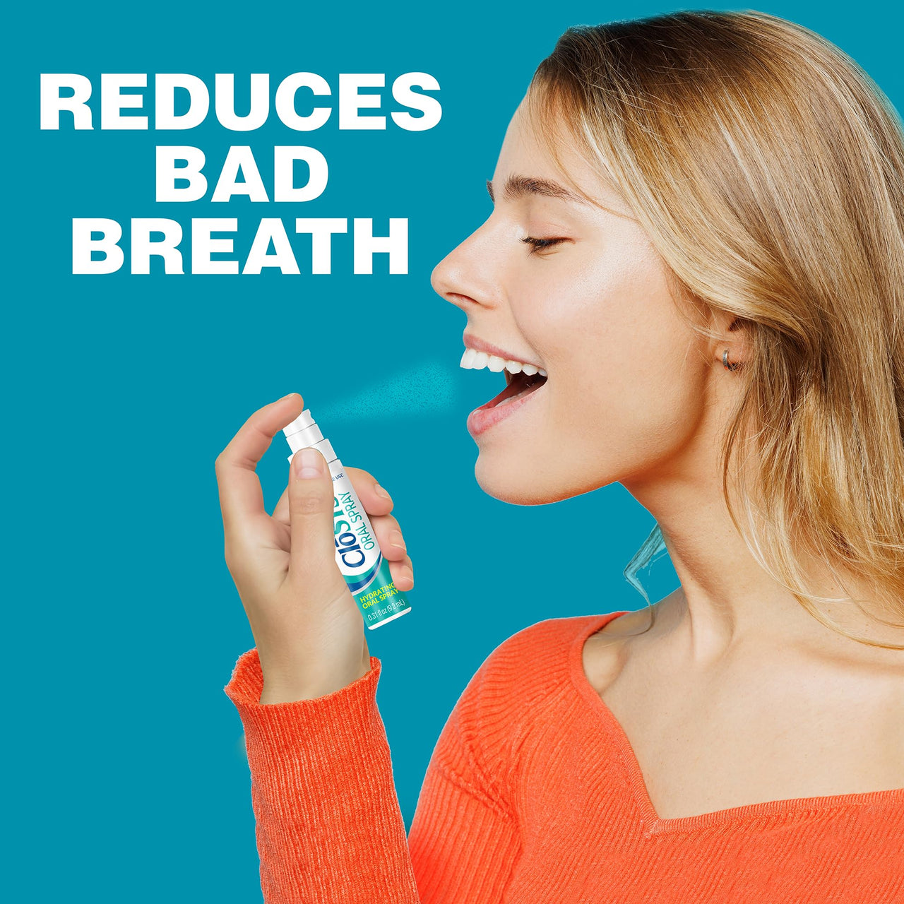 CloSYS Oral Breath Spray, Sugar Free Mouth Spray for Bad Breath, pH Balanced Mint Flavored 0.31oz (3 Count)