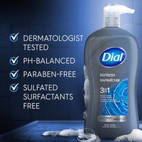 Thumbnail for Dial Men 3in1 Body, Hair and Face Wash, Hydro Fresh, 32 fl oz
