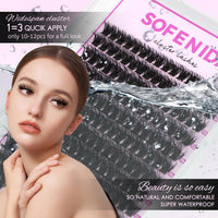 Thumbnail for SOFENIDA Lash Clusters Kit 80D Lash Clusters Kit 10-18mm Volume Eyelash Clusters D Curly Cluster Eyelash Extensions 3D Wispy Lashes Cluster DIY Lash Extension Kit(80D-10-18MIX Thick Kit)