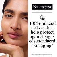 Thumbnail for Neutrogena Purescreen+ Tinted Sunscreen for Face SPF 30, Broad Spectrum Mineral Sunscreen with Zinc Oxide & Vitamin E, Water Resistant, Fragrance Free, Light, 1.1 fl oz