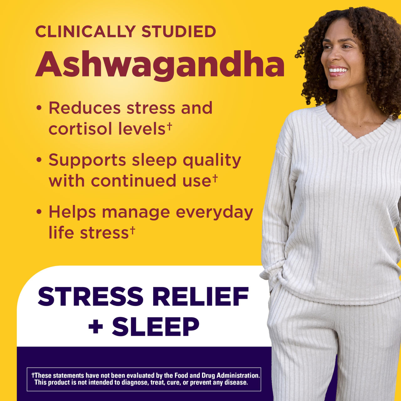 Nature Made Magnesium + Ashwagandha Capsules, Stress Relief and Sleep Support, Magnesium 300 mg and Ashwagandha Supplements, 60 Capsules, 30 Day Supply
