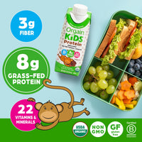 Thumbnail for Orgain Organic Kids Nutritional Protein Shake, Chocolate, Healthy Kids Snacks, 8g Dairy Protein, 3g Fiber, 22 Vitamins & Minerals, No Soy Ingredients, Gluten Free, Non-GMO, 8.25 Fl Oz (Pack of 12)