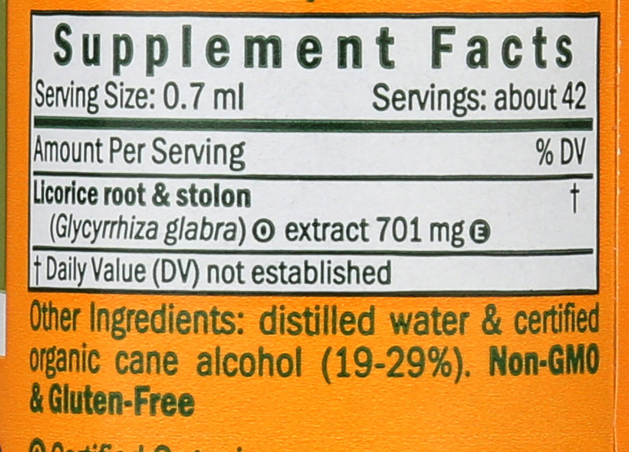 Herb Pharm Certified Organic Licorice Liquid Extract for Endocrine System Support - 1 Ounce (DLIC01)